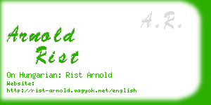 arnold rist business card